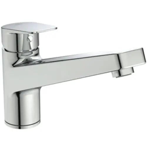 Küchenarmatur aus Chrom mit einem klaren, geraden Design. Ideal Standard-Produkt, geeignet für moderne Küchenanwendungen.
